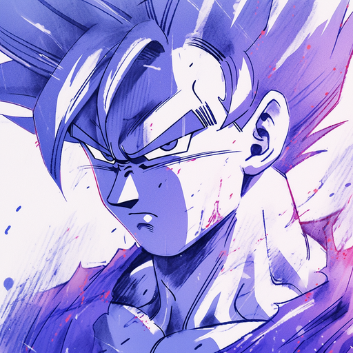 Goku from Dragon Ball Z in Risograph style pfp.
