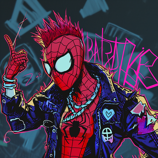 Spider Punk in comic style.