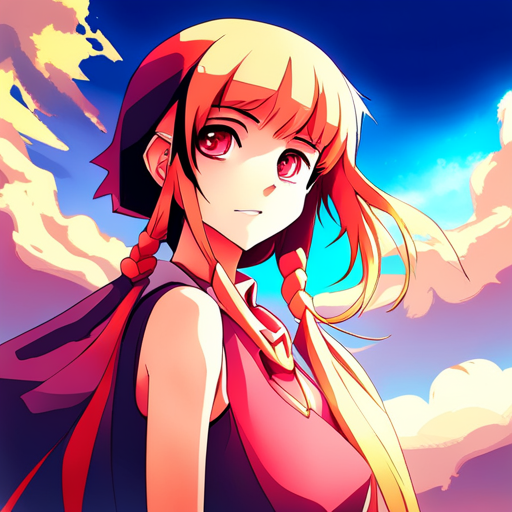Anime girl with vibrant colors.