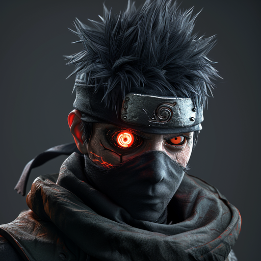 Obito Uchiha, a character from Naruto, in a 3D rendered anime style.