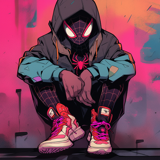 Miles Morales wearing a retro-inspired Spider-Man outfit.
