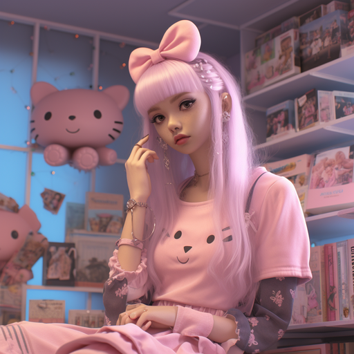 Y2K-inspired pink Hello Kitty profile picture.