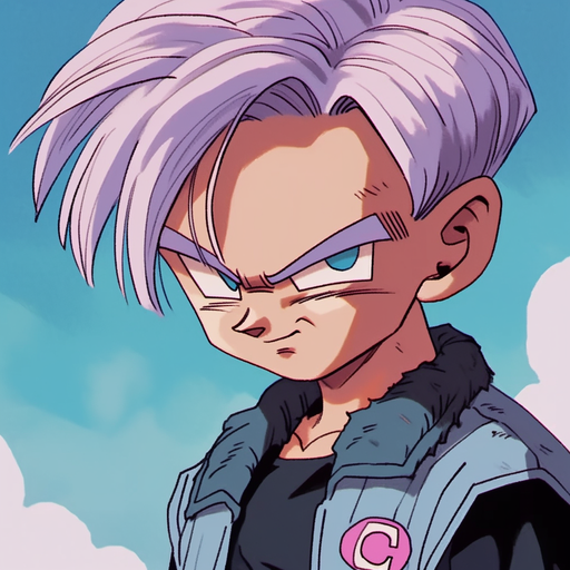 Kid Trunks from Dragon Ball GT, featuring an anime manga-style artwork.