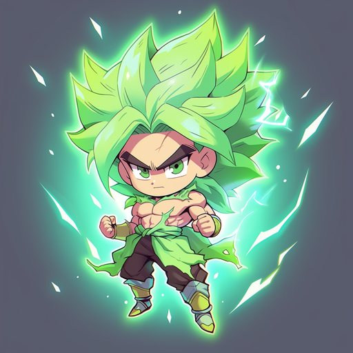 Chibi-style artwork of Broly, a character from the anime.