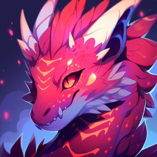 Fiery dragon breathing flames in a colorful, vibrant profile picture.