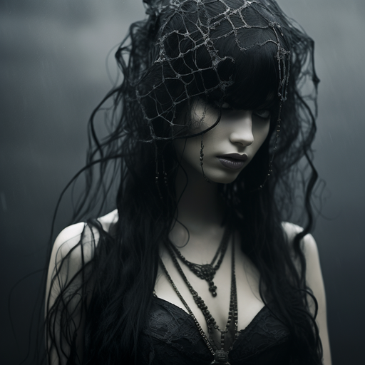 Mysterious gothic profile picture with dark colors.