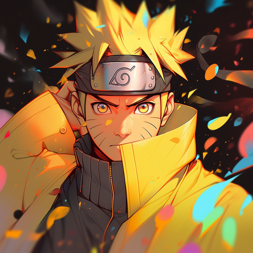 Golden Naruto profile picture created by AI.