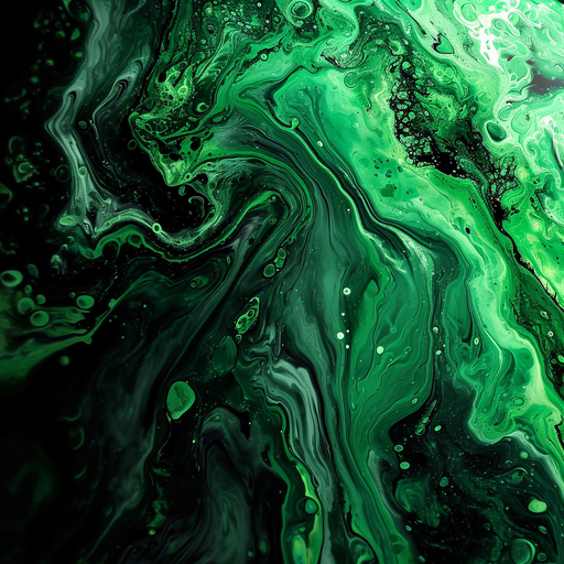 Abstract green design with vibrant patterns and textures.