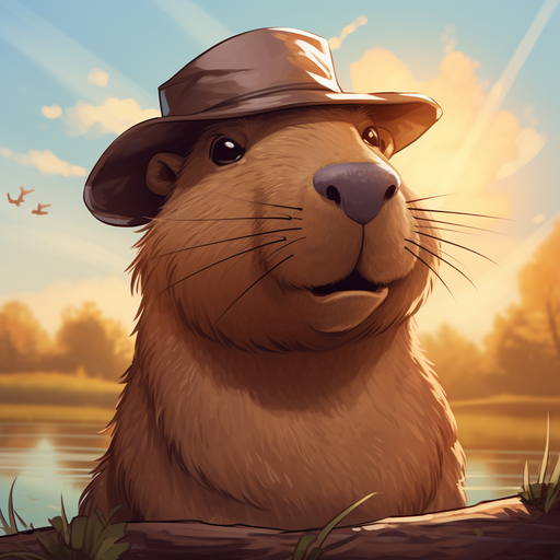 Cute cartoon capybara with a friendly expression.