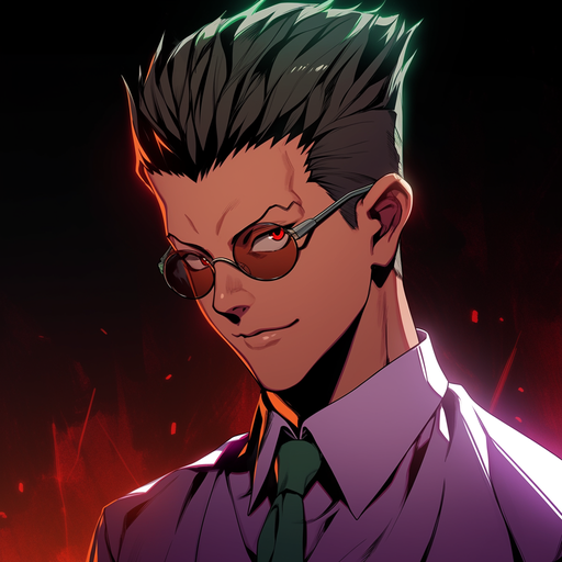 Leorio, from the anime/manga Hunter x Hunter, in a stylized profile picture (PFP).