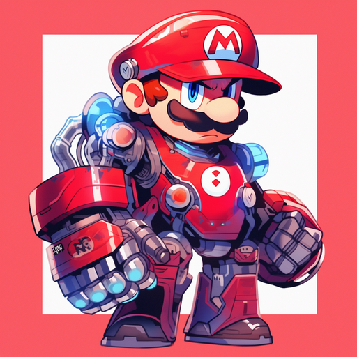 Robot Mario avatar in a colorful design.