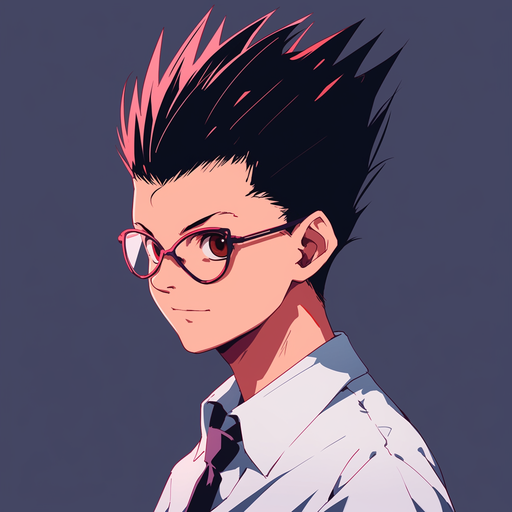 Leorio, a character from Hunter x Hunter, in manga/anime style.