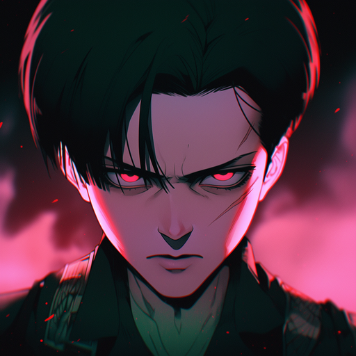 Levi in rage with epic fighting pose.