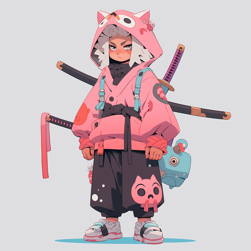 Ninja-inspired illustration with Studio Ghibli vibes.