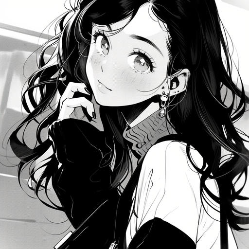 Black and white manga profile picture