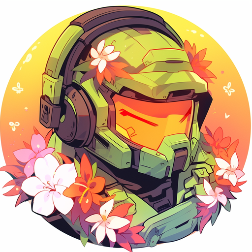 Adorable depiction of Master Chief with a touch of cuteness.