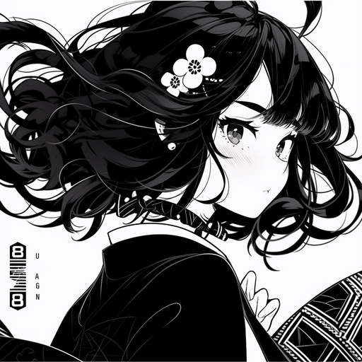 Monochrome manga profile picture.