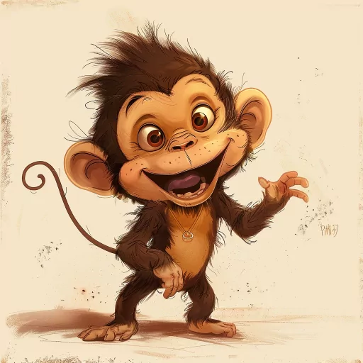 Cartoon monkey avatar with a playful expression for a fun profile picture.