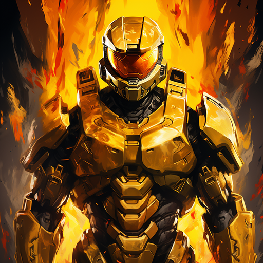 Golden-hued profile picture of Master Chief.