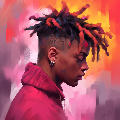 Portrait of xxxtentacion in an oil painting style.
