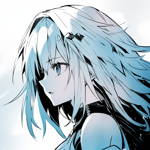 Rimuru Tempest, manga-style portrait, black and white.