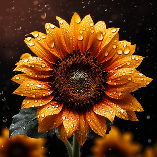 Close-up of a vibrant yellow sunflower against a blue sky backdrop.