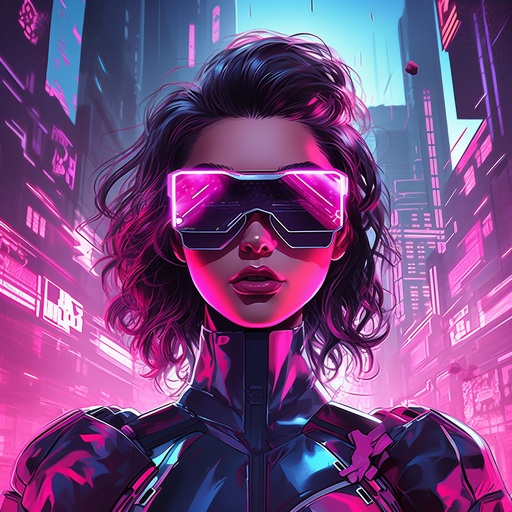 Glowing cyberpunk-themed profile picture.