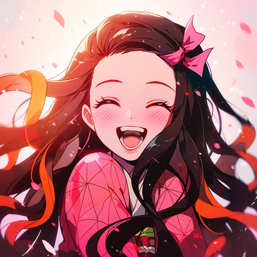 Smiling Nezuko from Demon Slayer anime