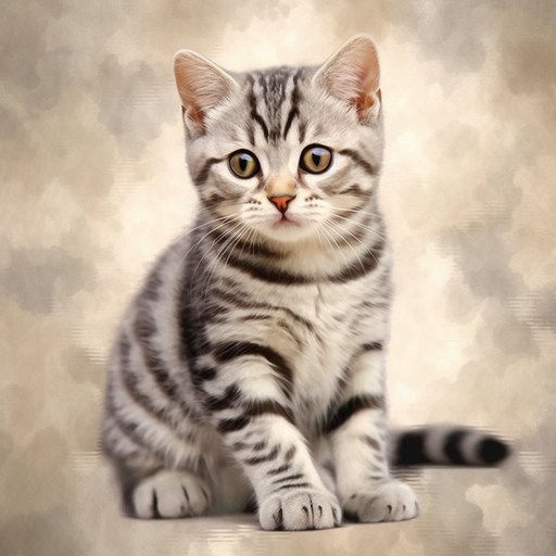 American Shorthair cat with a neutral expression.