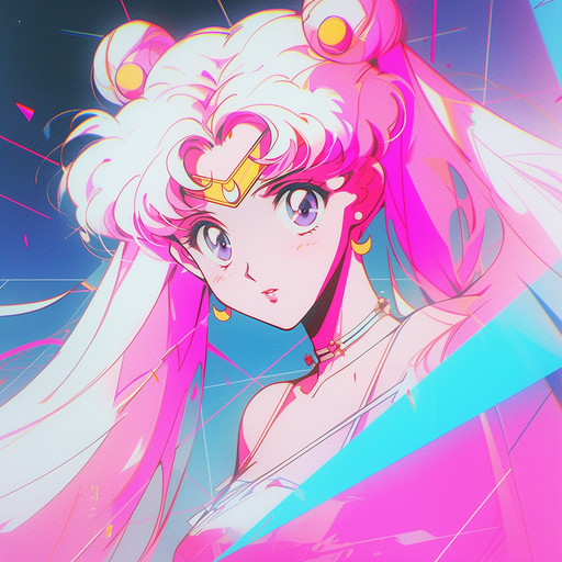 Sailor Moon character in retro anime style