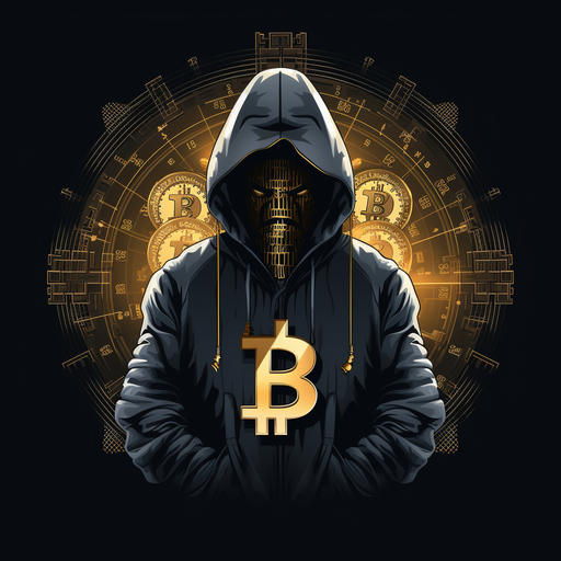 Abstract digital artwork representing Bitcoin hacker-themed profile picture.