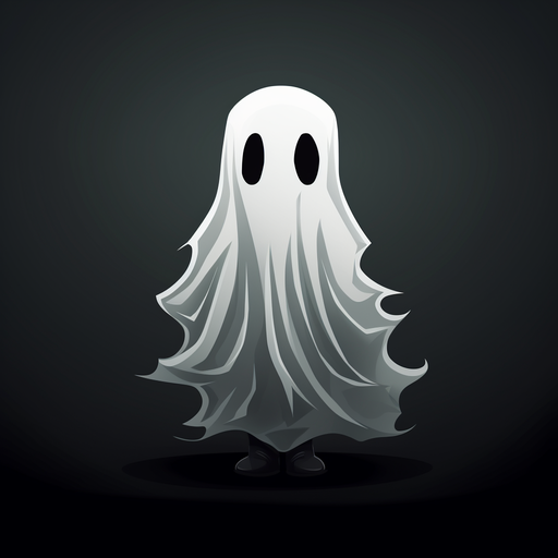 Cartoon-style black and white ghost avatar.