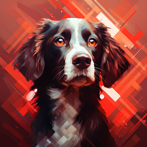 Saturated red-colored dog profile picture
