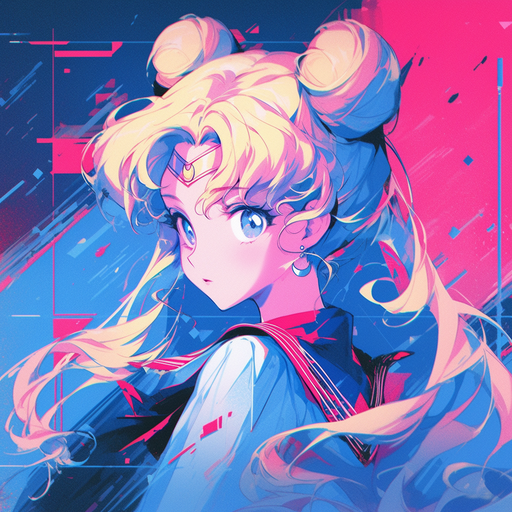 Retro glitchcore Sailor Moon profile picture.