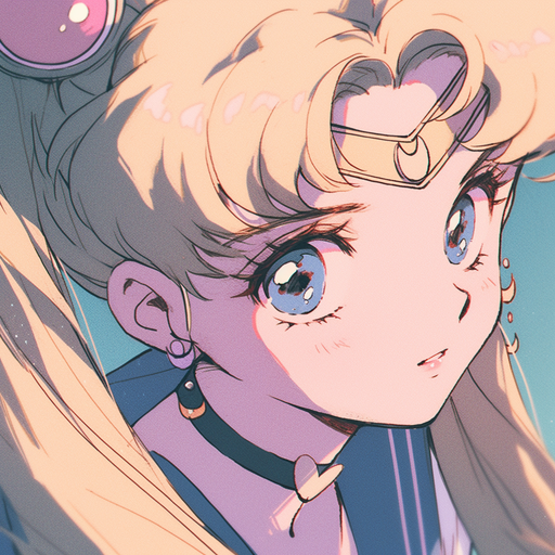 Sailor Moon character in retro anime style.
