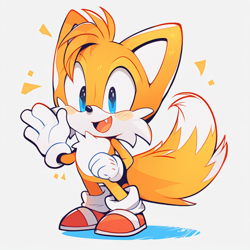 Chibi-style Tails, a character from Sonic in Nintendo, with an anime look