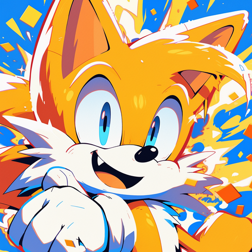 Tails, the Nintendo character, in pop art style.