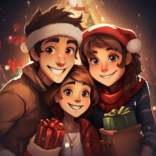 Festive cartoon avatar with a Christmas theme.