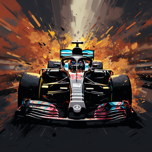 Formula 1 logo on black background.