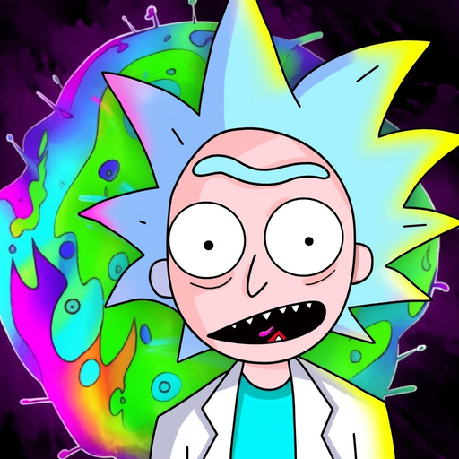 Rick and Morty characters in pixelated art style.