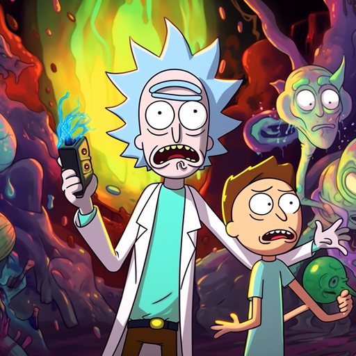 Rick and Morty animated characters in a digital profile picture