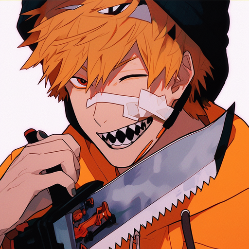 Denji, the protagonist of Chainsaw Man, depicted in a profile picture with a unique design.