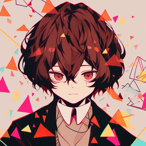 Dazai profile picture with colorful background.