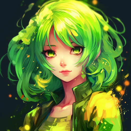 A Cool Green Anime Girl PFP