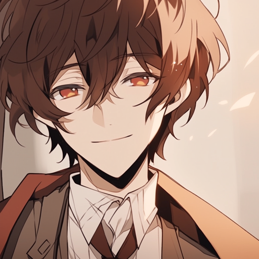 Dazai portrait with a thoughtful expression.