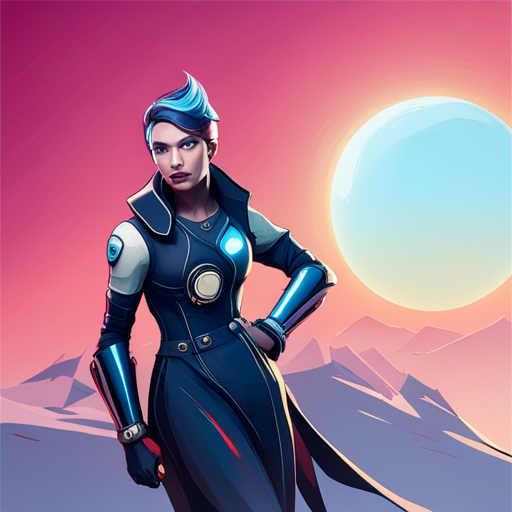 Futuristic Fortnite avatar featuring a character in a futuristic setting.