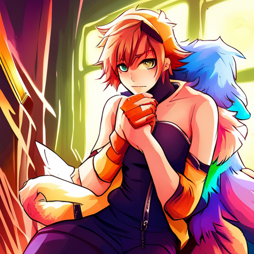 Colorful furry profile picture with vibrant hues.