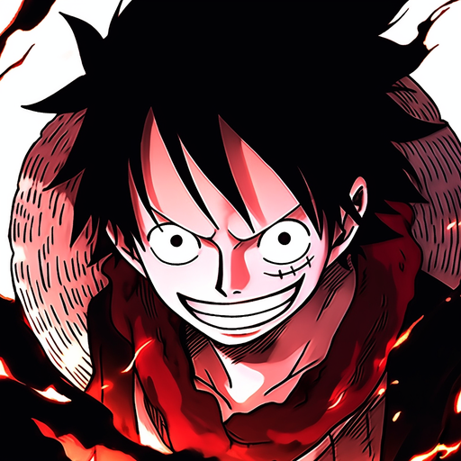 Luffy, the main character from a manga, wearing a determined expression.