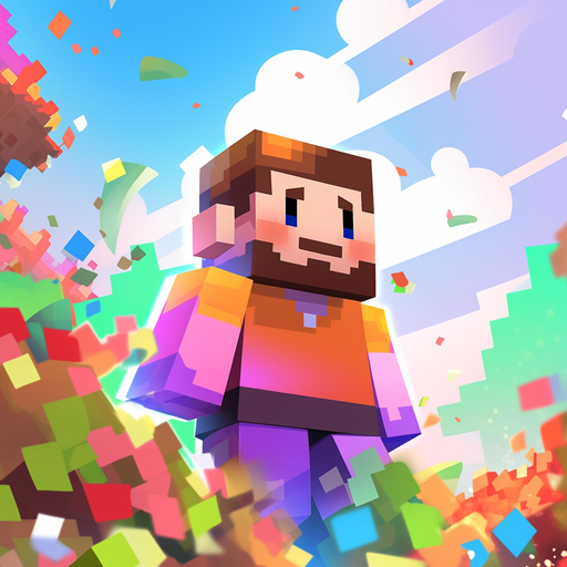 Colorful and vibrant profile picture of Steve from the Minecraft video game.