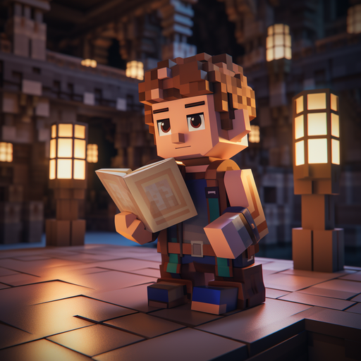 Minecraft character with enhanced visuals and lighting effects
